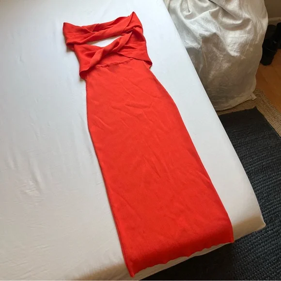 Meshki | Dresses | Meshki Coral Orange Rib Knit Chunky Cutout Twist Strapless Bodycon Midi Dress | Poshmark Meshki | Dresses | Meshki Coral Orange Rib Knit Chunky Cutout Twist Strapless Bodycon Midi Dress | Poshmark